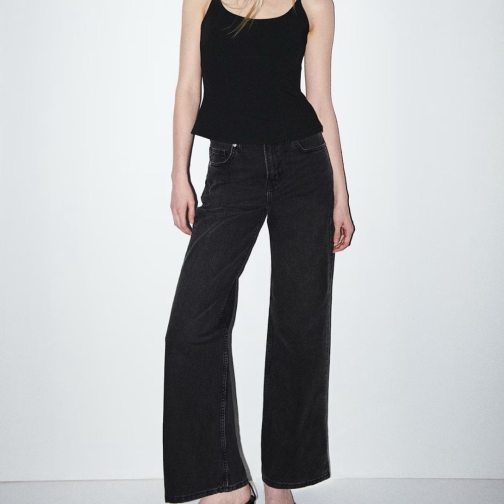 H&M High Rise Wide Leg Jeans